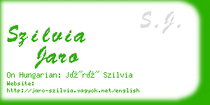 szilvia jaro business card